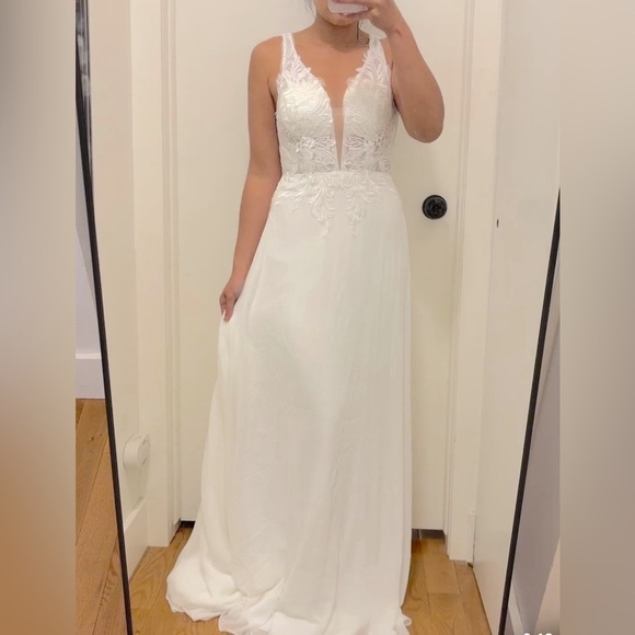 LULUS Forever Promised White Chiffon Embroidered Sequin Dress SMALL retails $248 - Picture 7 of 9